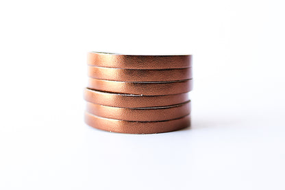 Leather Bracelet / Original Sliced Cuff / Metallic Bronze