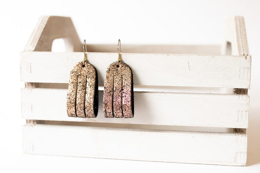 Leather Earrings / Mini Sliced / Brown Sugar