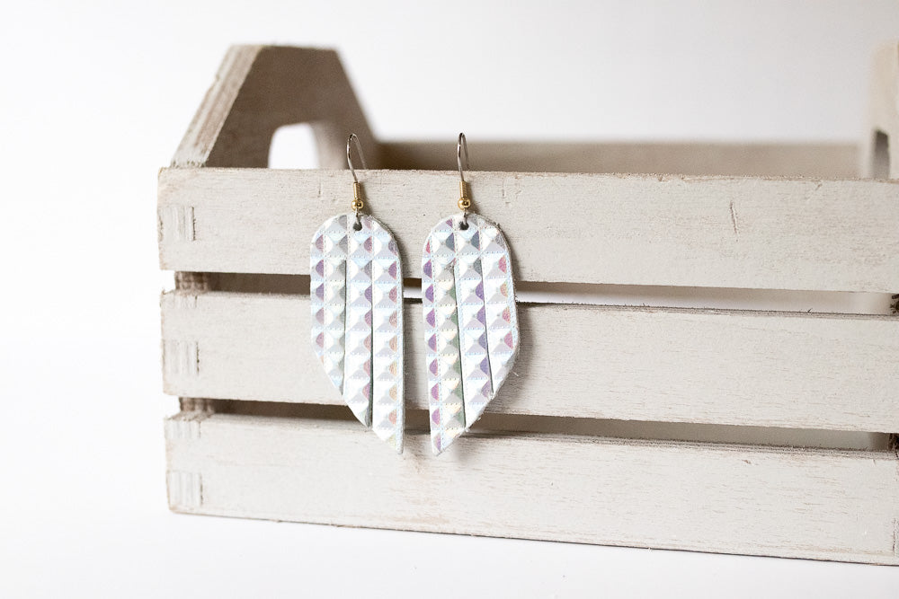 Leather Earrings / Mini Fringe / Prism
