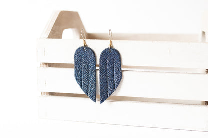 Leather Earrings / Mini Fringe / Midnight Twinkle