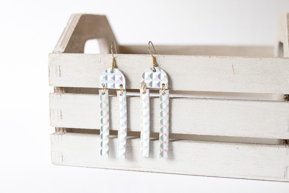 Leather Earrings / Sunrays / Prism