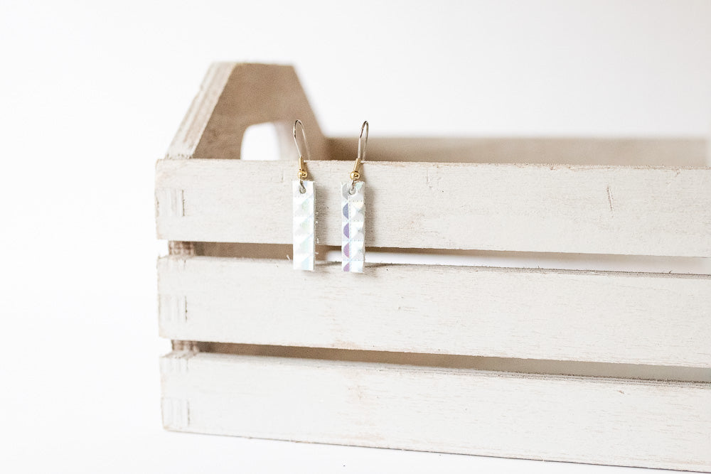 Leather Earrings / Simple Tiny / Prism