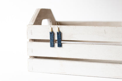 Leather Earrings / Simple Tiny / Midnight Twinkle