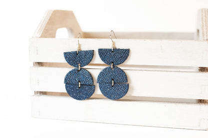 Leather Earrings / Mila / Midnight Twinkle