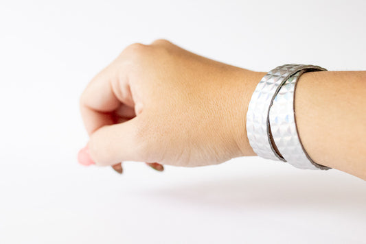 Leather Bracelet / Slim Wrap Cuff / Prism