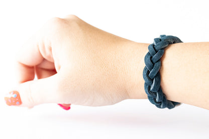 Braided Leather Bracelet / Ocean Nubuck