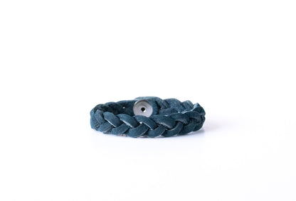 Braided Leather Bracelet / Ocean Nubuck