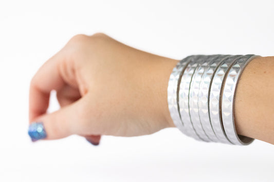 Leather Bracelet / Original Sliced Cuff / Prism