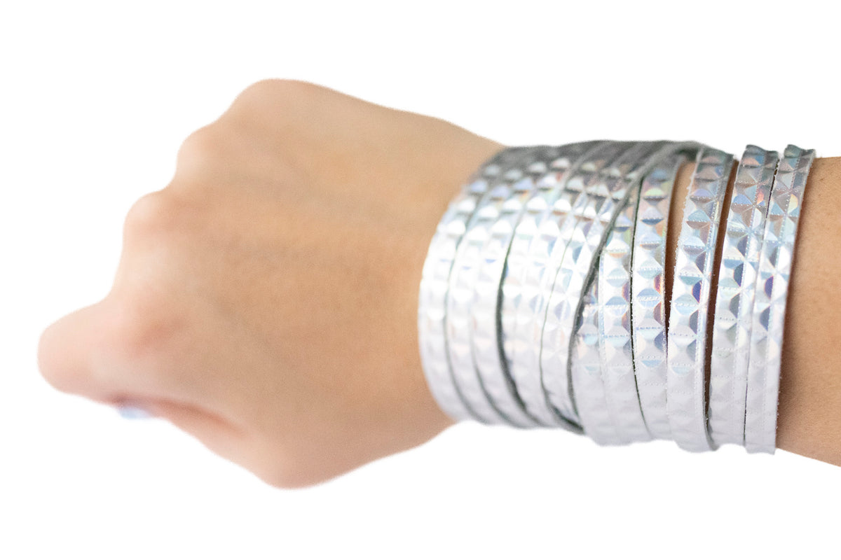 Leather Bracelet / Original Sliced Wrap Cuff / Prism