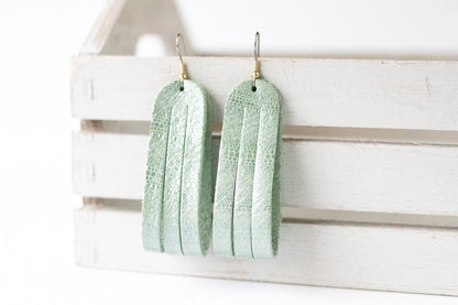 Leather Earrings / Sliced Leather / Mint Condition