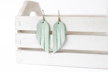 Leather Earrings / Mini Fringe / Mint Condition