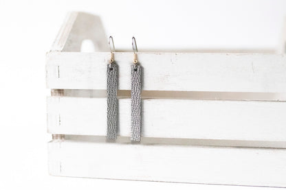 Leather Earrings / Simple / Graphite