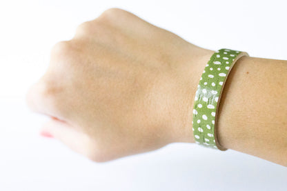 Leather Bracelet / Skinny Slim Cuff / La Palma Cork