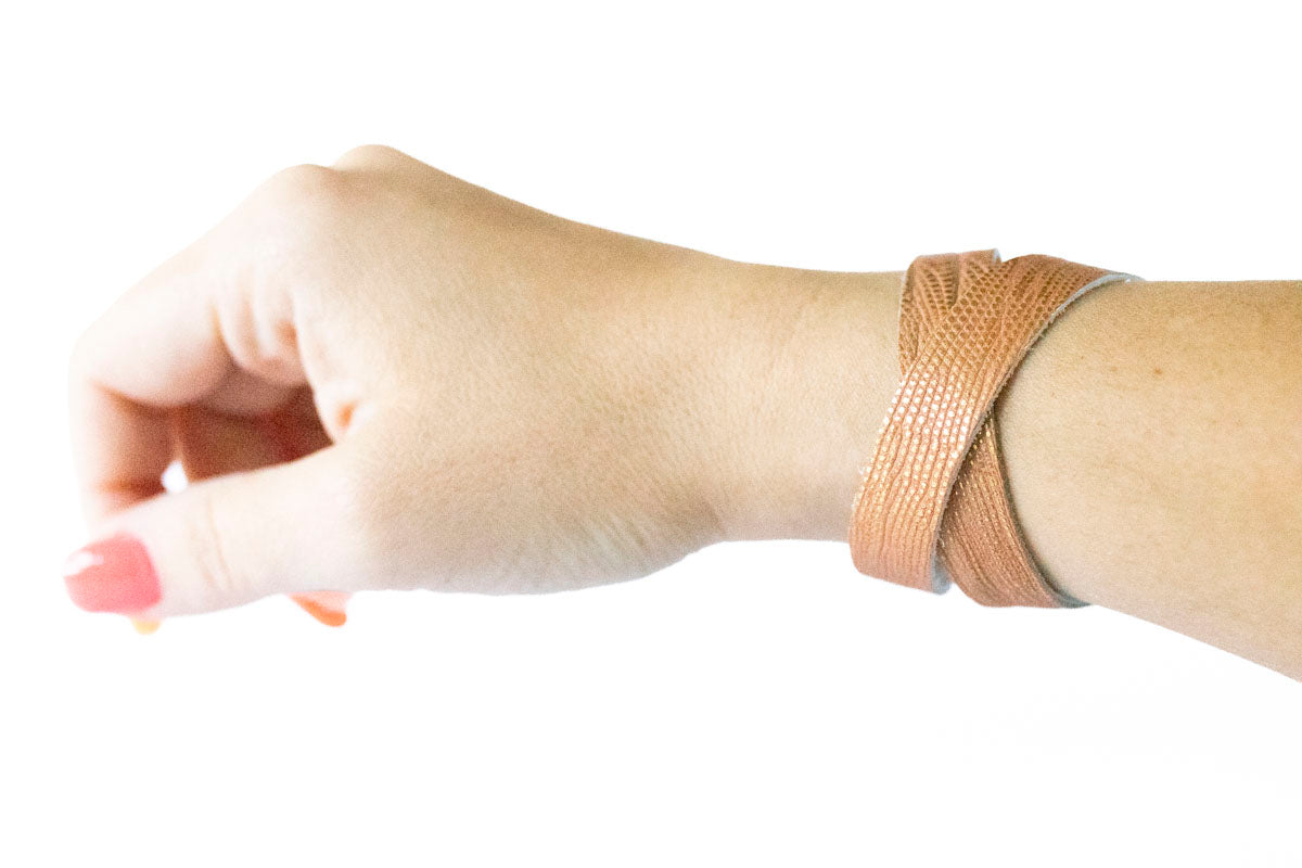 Leather Bracelet / Slim Wrap Cuff / Beach Sunset