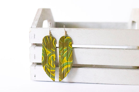 Leather Earrings / Fringe / Jungle Floor
