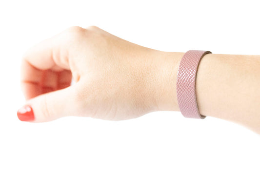 Leather Bracelet / Skinny Slim Cuff / Desert Rose