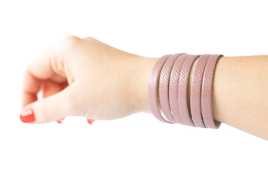 Leather Bracelet / Original Sliced Cuff / Desert Rose