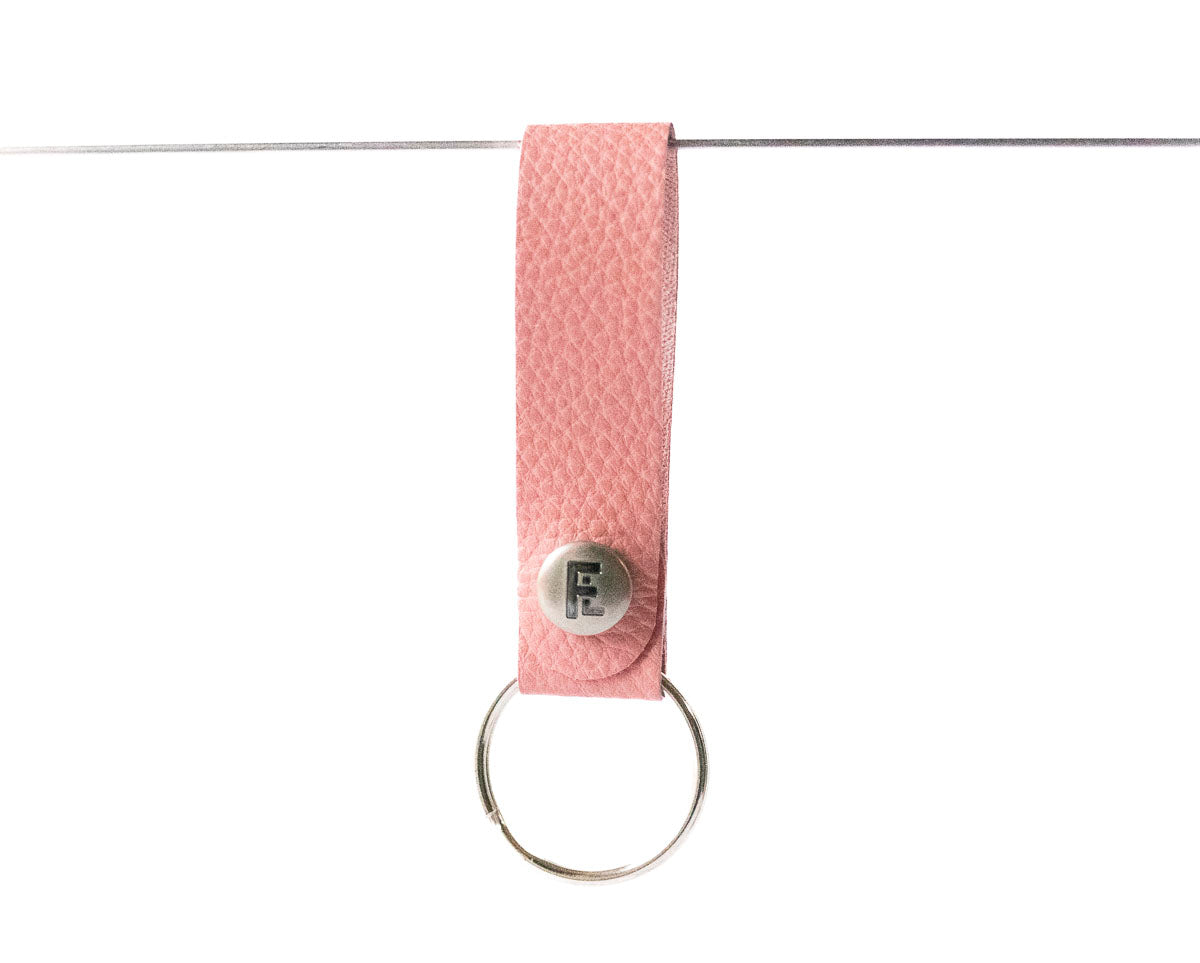 Leather Keychain / Snap Loop / Strawberry Cream