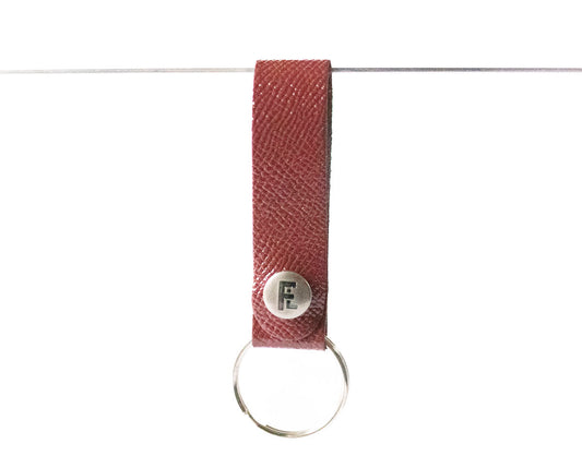 Leather Keychain / Snap Loop / Cherry Sage
