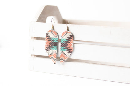 Leather Earrings / Mini Fringe / Santa Fe Sunrise