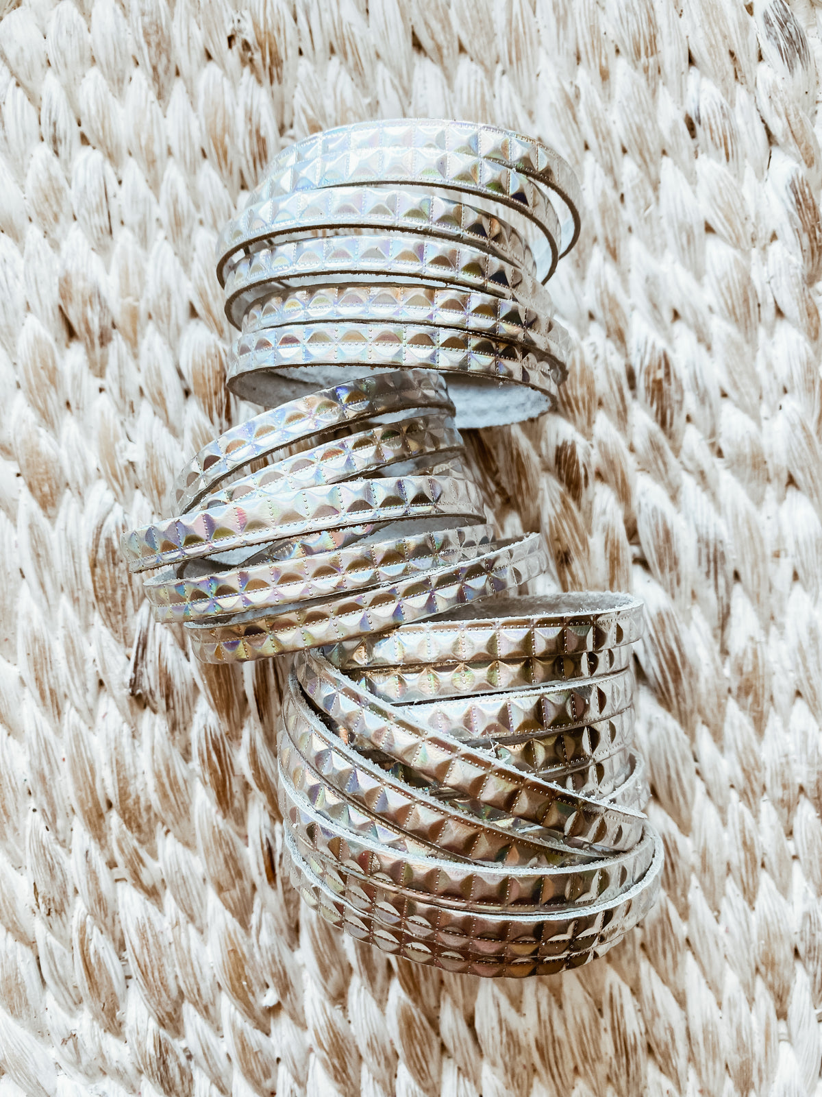 Leather Bracelet / Original Sliced Wrap Cuff / Prism