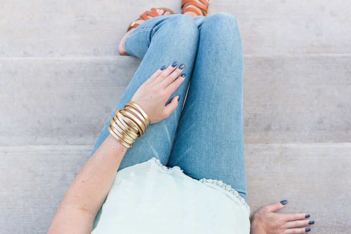 Leather Bracelet / Original Sliced Wrap Cuff / Prism