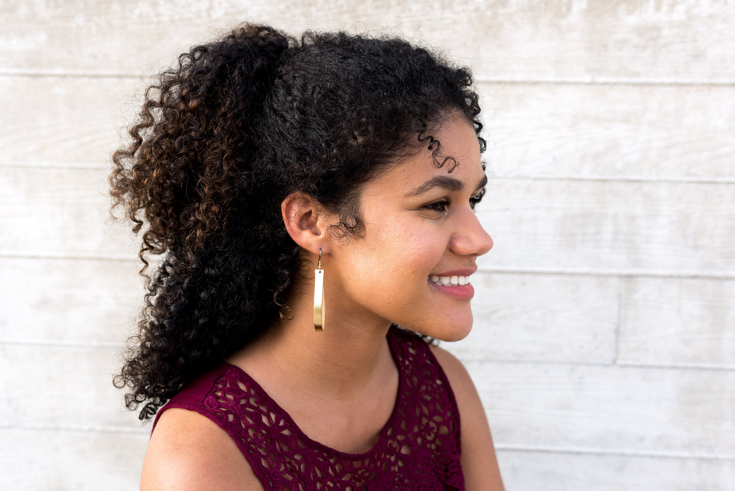 Leather Earrings / Thin Slit / Soft Olive