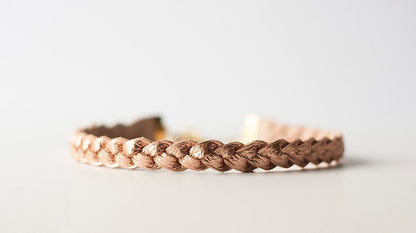 Braided Leather Choker / Necklace / Soft Copper